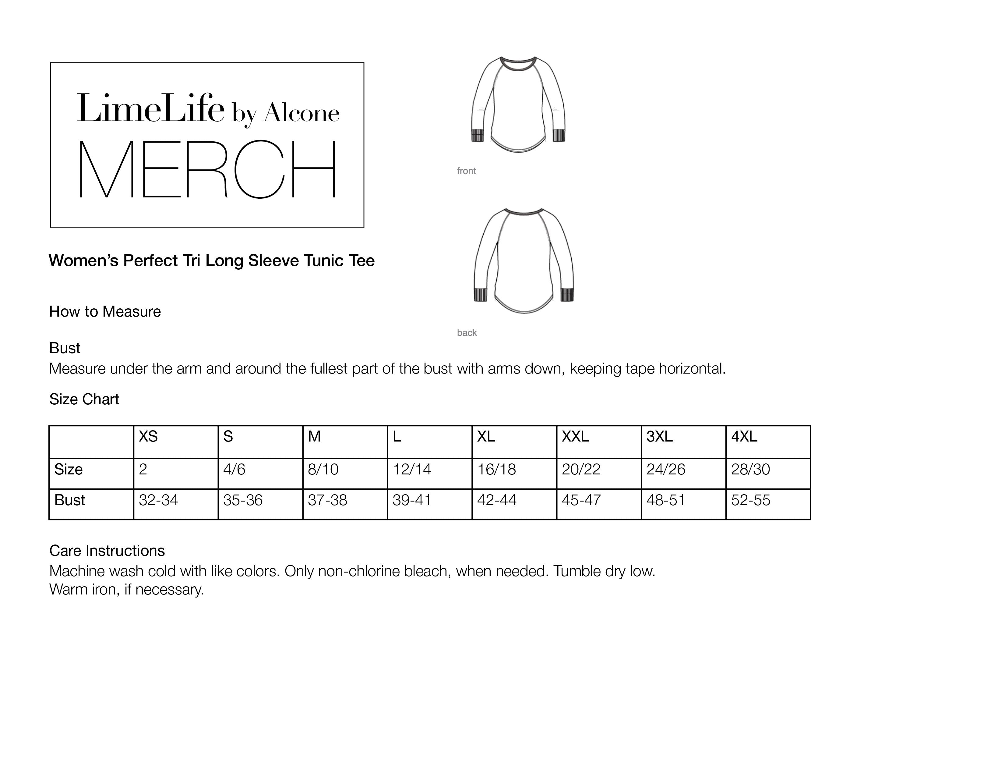 Women's Perfect Tri Long Sleeve Tunic Tee – LimeLife Merch Canada